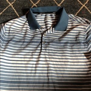 Nike Golf shirt blue and white striped